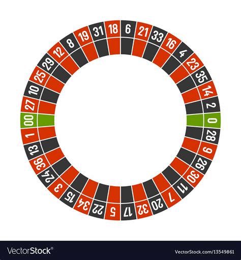 Roulette Casino Wheel Template with Double Zero on White Background ...