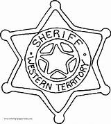 Western Sheriff Badge Coloring Page Pages sketch template