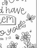 Bible Verse Coloring Page Matthew 712 Golden Rule  Etsy sketch template