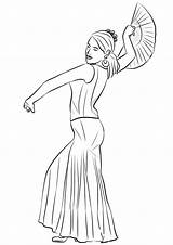Spanish Flamenco Dancer Coloring Page  Free Printable Pages sketch template