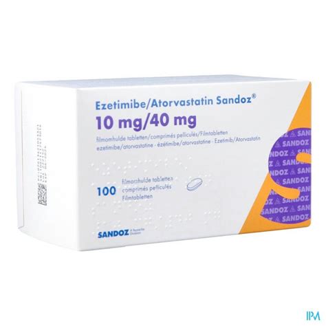 Ezetimibe Atorvastatin Sandoz 10/40mg Film.tabl100 | Apotheek Thiels