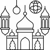 Mosque coloring Pages Outline minaret And Dome mosque On White  sketch template