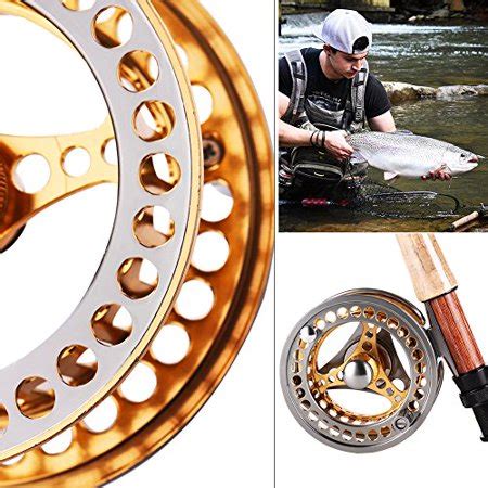 Sougayilang Fly Fishing Reel Large Arbor 2+1 BB with cNc-machined Aluminum Alloy Body and Spool ...