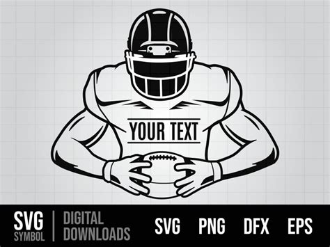 Football Player Holding Football SVG Football Player Body - Etsy