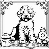 Goldendoodle On rug coloring Page Lulu Pages sketch template