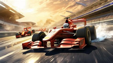 Formula 1 race with several cars competing at high speed | Premium AI ...