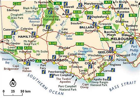 Maps of Victoria – West from Melbourne to the border with South Australia