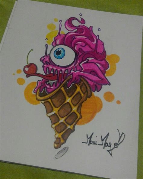 Ice Cream Monster Tattoo Art