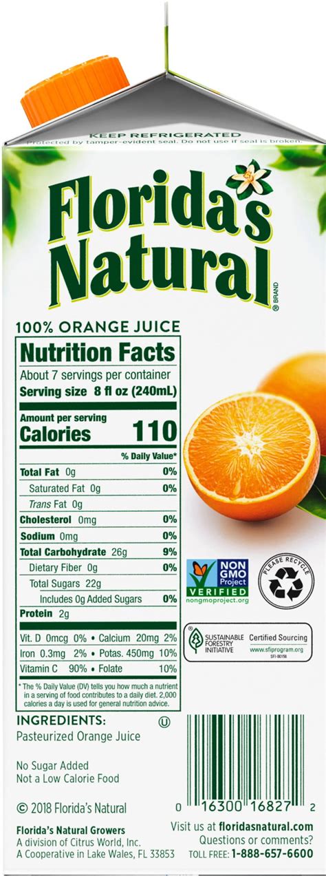 Florida Orange Juice Nutrition Facts And More Florida