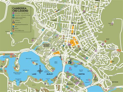 Canberra City Map | Visitcanberra with Printable Map Of Canberra ...