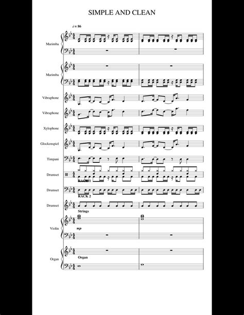 SIMPLE AND CLEAN sheet music for Piano, Percussion, Timpani download ...