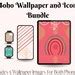 Boho IOS Wallpaper and App Icon Bundle Phone and Tablet Background Images Bohemian Aesthetic ...