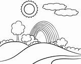 Hills Rainbow Coloring Page  Mitraland sketch template