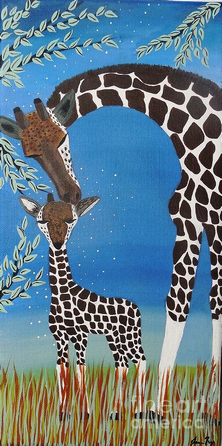 Mother and Baby Giraffe Painting by Jean Fry - Fine Art America