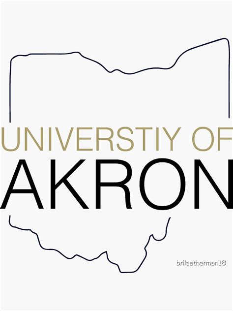 "University of Akron" Sticker for Sale by brileatherman18 | Redbubble