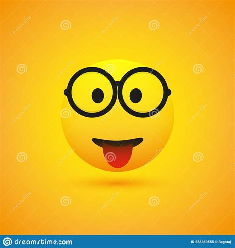 Smiling Emoji with Glasses and Stuck Out Tongue - Simple Happy Emoticon ...