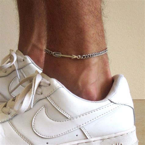 Mens Arrow Anklet Silver Anklet Mens Gift Anklet - Etsy