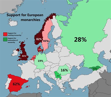 Support for European monarchies - Vivid Maps