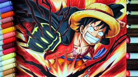 Drawing Monkey D. Luffy Conquerors Haki Punch - One Piece - YouTube