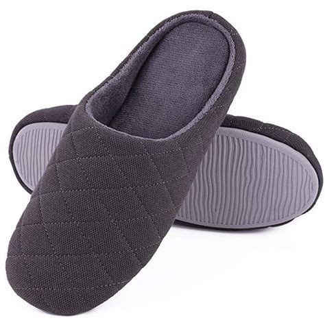 Men's Comfort Quilted Cotton Memory Foam House Slippers Slip On House Shoes Review | House shoes ...