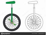 Unicycle Coloring Page Vector Illustration Stock Image By  sketch template