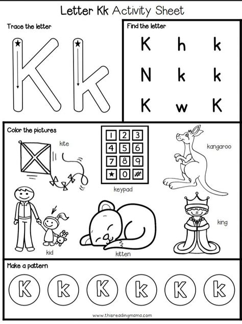 Letter K worksheet | Letter worksheets for preschool, English ...