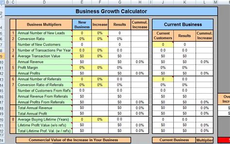 Business Growth Plan Template Excel