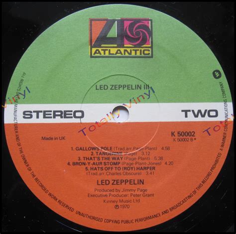 Totally Vinyl Records || Led Zeppelin - Led Zeppelin III LP