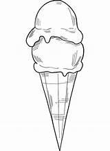Ice Cream Scoop Coloring Page sketch template