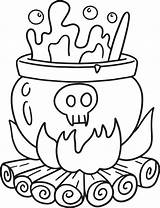 Of A Cauldron Drawing Sketch Coloring Page sketch template