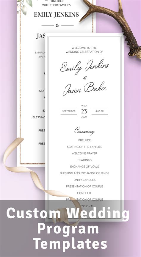 Customizable Wedding Program Template