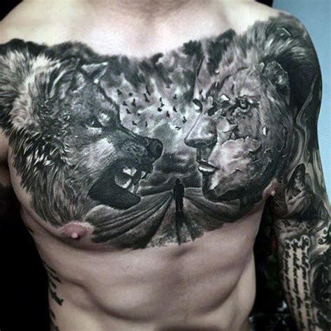 Wolf Tattoo Chest