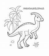 Premium Vector  Parasaurolophus Dinosaur coloring page For Kids sketch template