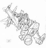 Transformers Starscream Coloring Pages G1 Thundercracker Skywarp  sketch template