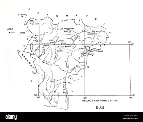 Map of the catchment zones for the Kosi river . 1907 235 Kosi catchment Stock Photo - Alamy