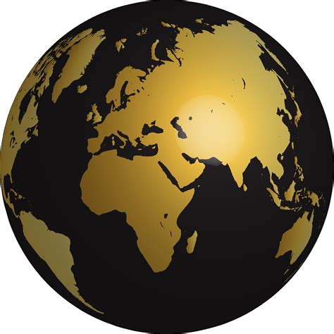 Golden World Globe Gold Background