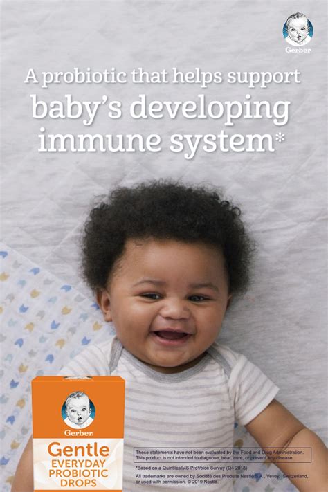 Gerber Gentle Everyday Probiotic Drops with B. Lactis naturally help baby’s developing immune ...