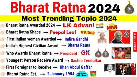 Bharat Ratna Award 2024 | Bharat Ratna Gk Question | Bharat Ratna ...