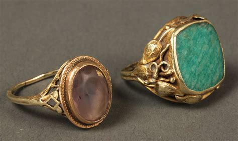 Lot 387: Two 14K Victorian Rings