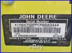 2012 John Deere 2 Stage Snow Blower, 47, Fits Multi Terrain X520, X530 ...