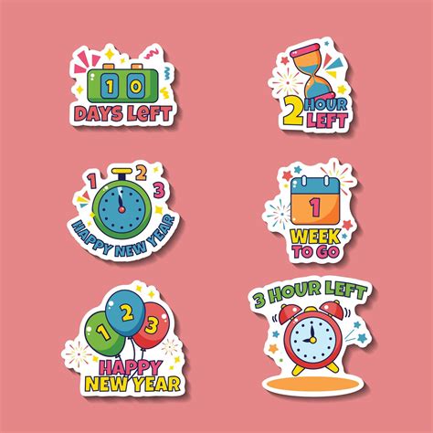 New Year Countdown Cartoon Sticker 13646319 Vector Art at Vecteezy