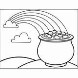 Rainbow And Pot Of Gold Coloring Page sketch template