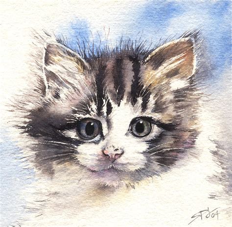 Kitten Lily Painting by Sandra Phryce-Jones