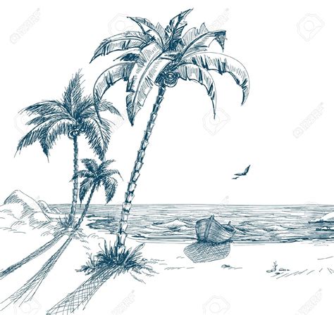 Beach Pencil Sketch