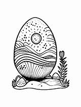 Boho Easter Egg Coloring Page Under The Sun · Creative Fabrica sketch template