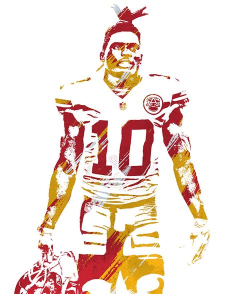 Tyreek Hill KANSAS CITY CHIEFS WATERCOLOR STROKES PIXEL ART 2 Mixed ...