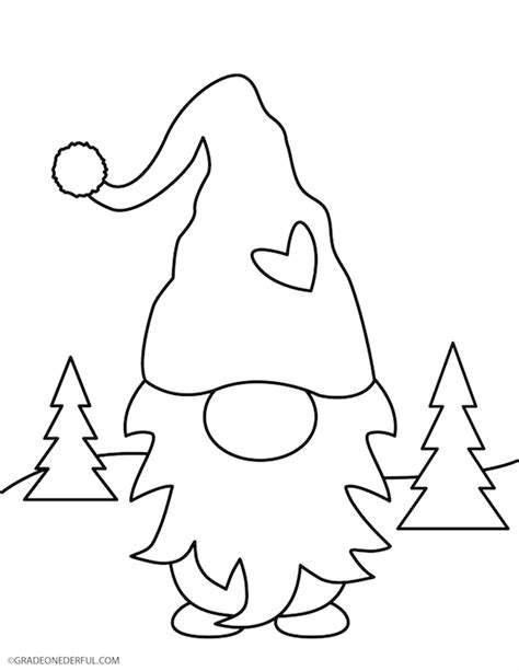 Free Gnome Clip Art and Coloring Page » Grade Onederful