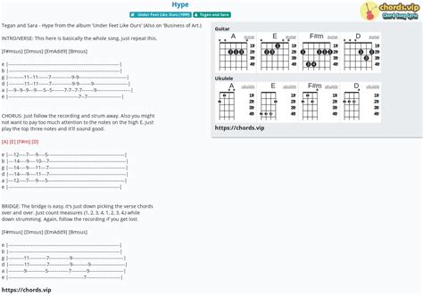 Chord: Hype - Tegan and Sara - tab, song lyric, sheet, guitar, ukulele | chords.vip