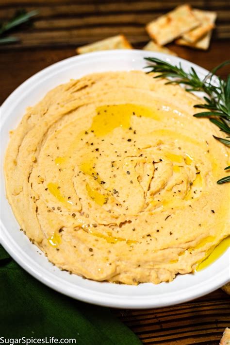 Instant Pot Garlic Rosemary Hummus Recipe - Sugar Spices Life