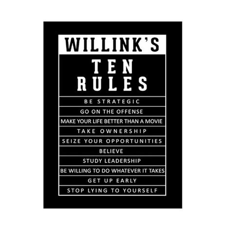 Jocko Willink's Ten Rules Jocko Willink Good Extreme Ownership Poster Motivation Inspiration ...